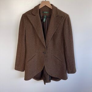 Lauren Ralph Lauren Wool One Button Blazer Coat Size 8